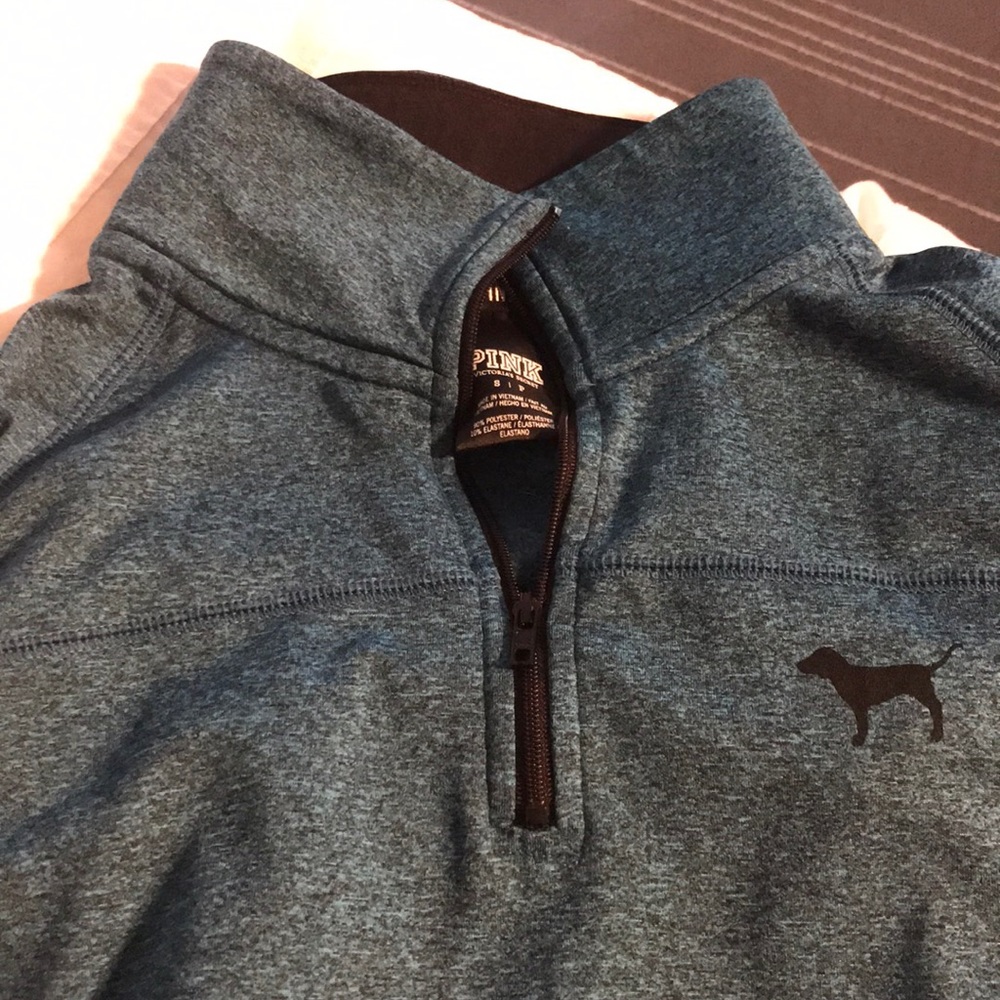 PINK green/blue quarter zip w/ thumb holes